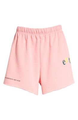 THE MAYFAIR GROUP Emotions Are Valid Graphic Cotton Sweat Shorts in Pink