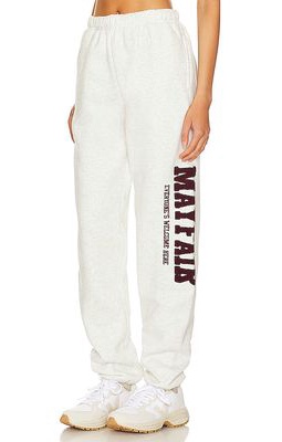 The Mayfair Group Mayfair Everyone's Welcome Here Sweatpants in Light Grey