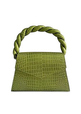 The Medium Zaza Grande Croc-Embossed Leather Top Handle Bag