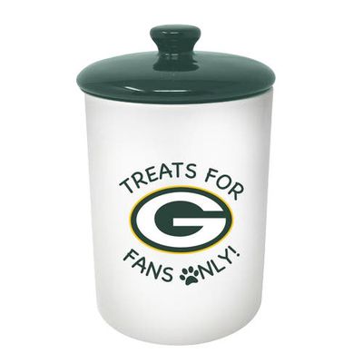 THE MEMORY COMPANY Green Bay Packers Pet Treat Canister in White