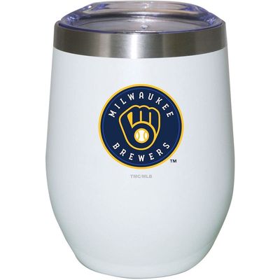 THE MEMORY COMPANY Milwaukee Brewers 12oz. Logo Stemless Tumbler in White