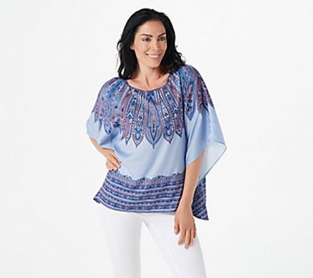 The Muses Closet Paisley Printed Scarf Top