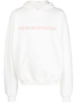 THE MUSEUM VISITOR oversized logo-print cotton hoodie - White