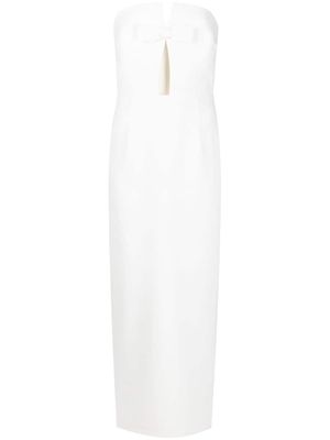 The New Arrivals Ilkyaz Ozel bow-detail strapless gown - White