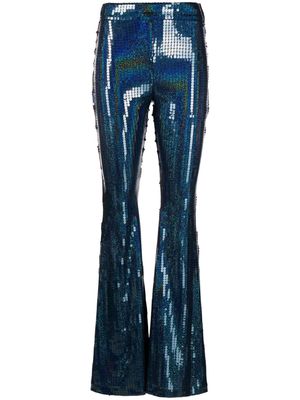 The New Arrivals Ilkyaz Ozel Colette sequin-embellished flared trousers - Blue