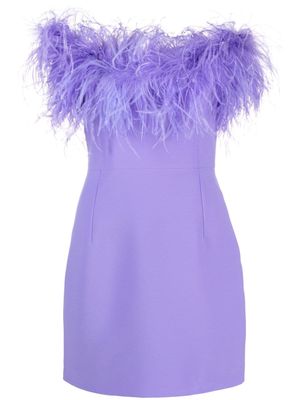 The New Arrivals Ilkyaz Ozel Cynthia feather-trim mini dress - Purple