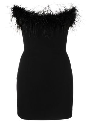 The New Arrivals Ilkyaz Ozel Cynthia feather-trim minidress - Black