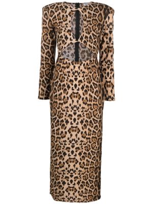 The New Arrivals Ilkyaz Ozel Dalida leopard-print maxi dress - Brown