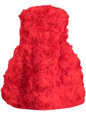 The New Arrivals Ilkyaz Ozel Edith rose-appliqué mini dress - Red