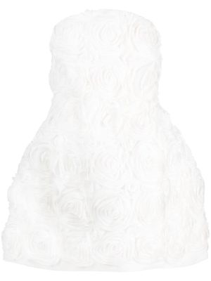 The New Arrivals Ilkyaz Ozel floral-appliqué off-shoulder minidress - White