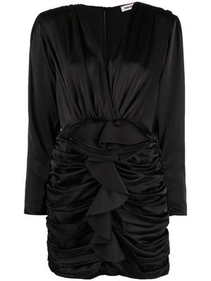 The New Arrivals Ilkyaz Ozel ruffle-detailing V-neck dress - Black