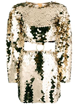 The New Arrivals Ilkyaz Ozel sequin-embellished minidress - Gold