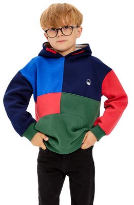 THE NEW Kids' Dylan Colorblock Organic Cotton Blend Hoodie in Navy Blazer