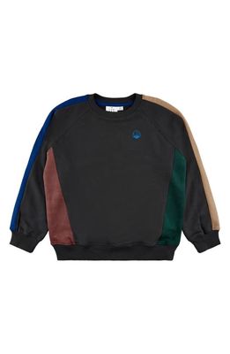 THE NEW Kids' Henderson Colorblock Organic Cotton Graphic Sweatshirt in Black