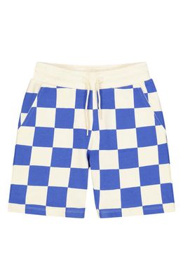 THE NEW Kids' Jeffry Checkerboard Organic Cotton Sweat Shorts in Royal Blue