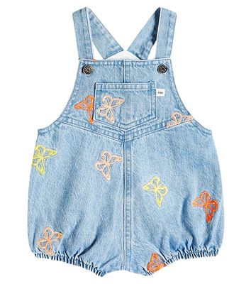 The New Society Baby Burbank embroidered denim playsuit