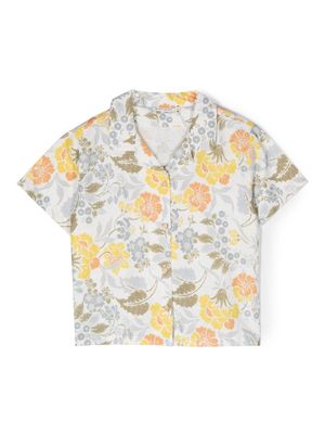 THE NEW SOCIETY botanical-print short-sleeve shirt - White