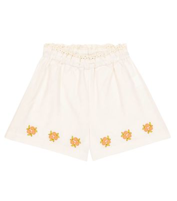 The New Society Clementine embroidered floral cotton shorts