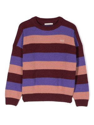 THE NEW SOCIETY Cruz striped ribbed-knit jumper - Red