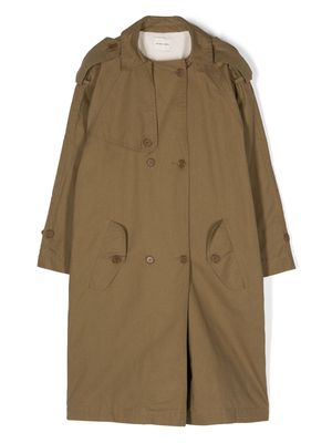 THE NEW SOCIETY double-breasted cotton coat - Brown