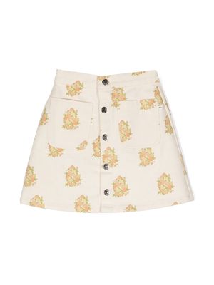 THE NEW SOCIETY floral-print button-fastening skirt - Neutrals