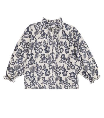 The New Society Olivia floral linen and cotton blouse