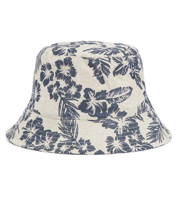 The New Society Printed linen and cotton bucket hat