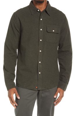The Normal Brand Cotton Chamois Button-Up Shirt in Green