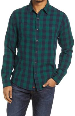 The Normal Brand Jackson Plaid Cotton Button-Up Shirt in Green Check