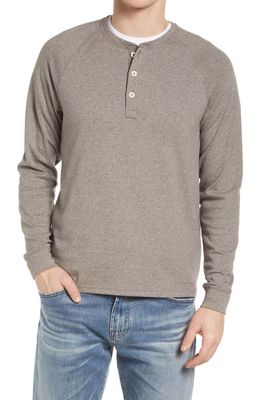 The Normal Brand Puremeso Raglan Henley in Athletic Grey