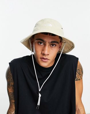 The North Face 66 wide brim bucket hat with drawstring in cream-White