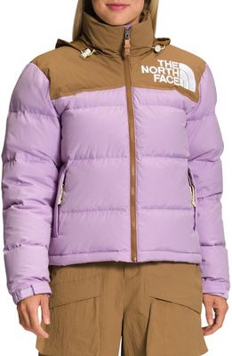 The North Face '92 Low-Fi Hi-Tek Nuptse 700 Fill Power Down Jacket in Lupine/Utility Brown