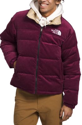 The North Face '92 Reversible 2-in-1 Nuptse 600 Fill Power Down Jacket in Boysenberry/Khaki Stone
