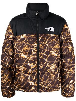 The North Face abstract-pattern print padded-design jacket - Black