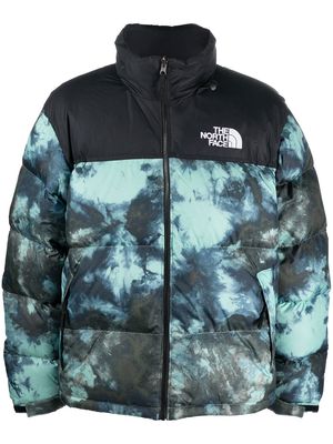 The North Face abstract-print padded down jacket - Green