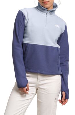 The North Face Alpine Polartec Fleece Stand Collar Top in Cave Blue/Dusty Periwinkle