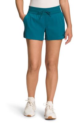 The North Face Aphrodite Motion Water Repellent Shorts in Blue Coral