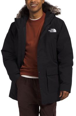 The North Face Arctic Water Repellent 600 Fill Power Down Parka with Faux Fur Trim in Tnf Black