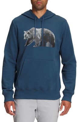 The North Face Bear Graphic Hoodie Sweatshirt in Shady Blue/Tnf Black