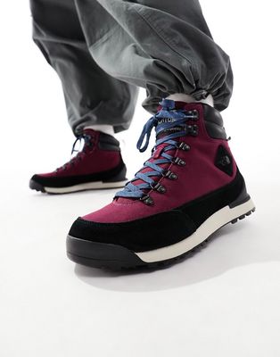 The North Face berkley textile sneakers in burgundy and black