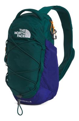 The North Face Borealis Water Repellent Sling Backpack in Green/blue/orange