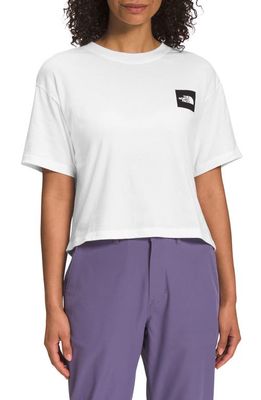 The North Face Box Logo Crop Graphic T-Shirt in Tnf White/Tnf Black