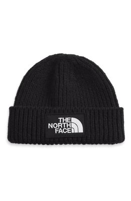 The North Face Box Logo Cuff Rib Beanie in Tnf Black
