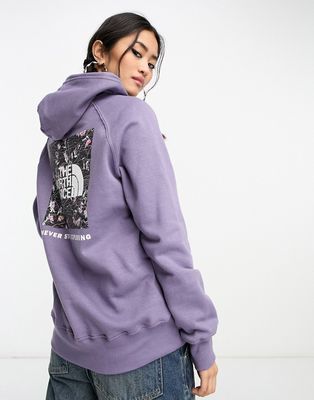 The North Face Box NSE pullover back print hoodie in dark gray