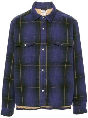 The North Face check-pattern button-up shirt jacket - Purple