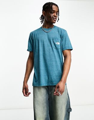 The North Face chest logo t-shirt in teal-Blue