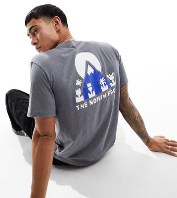 The North Face construction back print t-shirt in gray Exclusive to ASOS