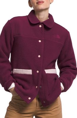 The North Face Cragmont Fleece Shacket in Boysenberry/Pink Moss