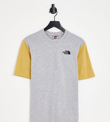 The North Face Essential Color block t-shirt in gray/ tan Exclusive at ASOS