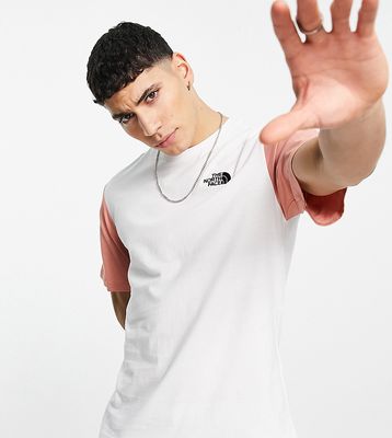 The North Face Essential Color block T-shirt in white/pink Exclusive to ASOS